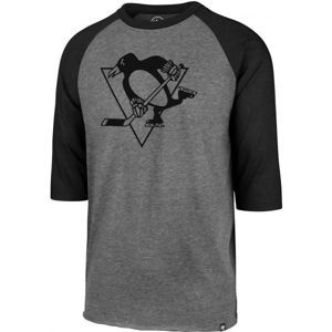 47 NHL PITTSBURGH PENGUINSIMPRINT 47 CLUB RAGLAN TEE Pánské triko, Tmavě šedá,Černá, velikost