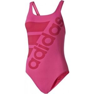 adidas SOLID SWIMSUIT růžová 38 - Dámské jednodílné plavky