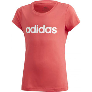 adidas YG E LIN TEE Dívčí tričko, Červená,Bílá, velikost 152