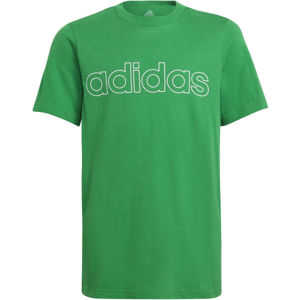 adidas LIN TEE Dívčí tričko, Světle zelená,Bílá, velikost 152