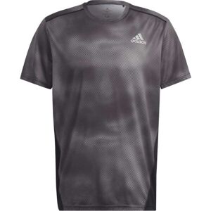 adidas OWN THE RUN TEE Pánské sportovní triko, tmavě šedá, velikost