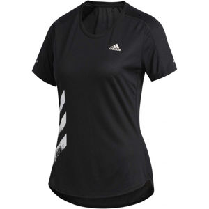 adidas RUN IT TEE 3S W Dámské sportovní tričko, Černá,Bílá, velikost