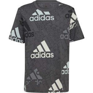 adidas U BL LOGO TEE Chlapecké tričko, šedá, veľkosť 128
