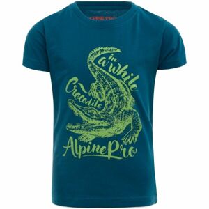 ALPINE PRO RUGGLO Chlapecké tričko, Modrá,Světle zelená, velikost