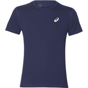 Asics SILVER SS TOP Pánské běžecké triko, Tmavě modrá,Bílá, velikost