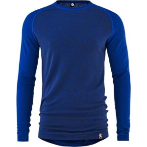 Bula GEO MERINO WOOL CREW Pánské triko s dlouhým rukávem, tmavě modrá, veľkosť M