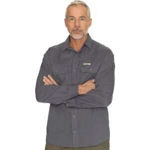 BUSHMAN LANAI Pánská košile s dlouhým rukávem, tmavě šedá, veľkosť M