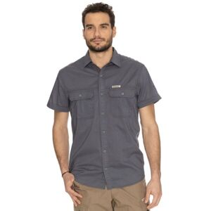 BUSHMAN PEONY NEW Pánská košile s krátkým rukávem, khaki, velikost L