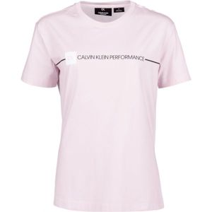 Calvin Klein LOGO SHORT SLEEVE TEE růžová M - Dámské tričko