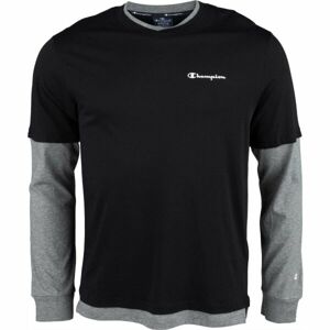 Champion LONG SLEEVE CREWNECK T-SHIRT Pánské triko s dlouhým rukávem, Černá,Šedá,Bílá, velikost
