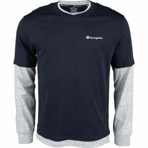 Champion LONG SLEEVE CREWNECK T-SHIRT Pánské triko s dlouhým rukávem, tmavě modrá, velikost