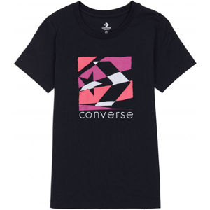 Converse WOMENS TORN CLASSIC TEE Dámské tričko, černá, velikost S