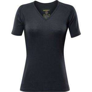 Devold BREEZE T-SHIRT V-NECK W Dámské vlněné triko, černá, velikost M
