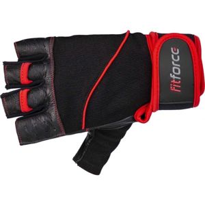 Fitforce FERAL černá XL - Kožené fitness rukavice