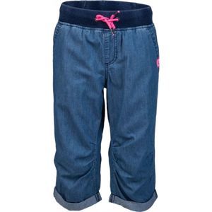 Lewro ORA modrá 140-146 - Dětské 3/4 kalhoty džínového vzhledu