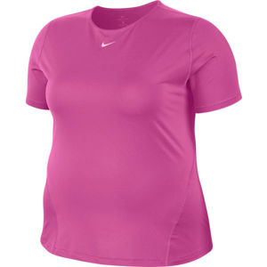 Nike TOP SS ALL OVER MESH PLUS W růžová 3x - Dámské tričko plus size