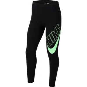 Nike NSW FAVORITES GX LEGGING G Dívčí legíny, černá, velikost L