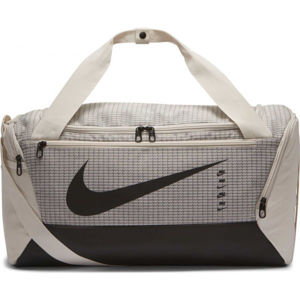 Nike BRASILIA S 9.0 Sportovní taška, Béžová,Černá, velikost