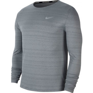Nike DRI-FIT MILER Pánské běžecké triko s dlouhým rukávem, Šedá, velikost XL