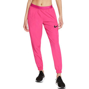 Nike SWOOSH RUN TRK PANT W Dámské běžecké kalhoty, Růžová,Černá, velikost XS