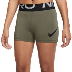 Nike PRO DRI-FIT GRAPHIC Dámské běžecké šortky, khaki, velikost