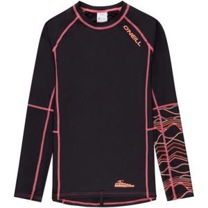 O'Neill PG LONG SLEEVE SKINS Dívčí triko s UV filtrem, Černá,Růžová, velikost 6