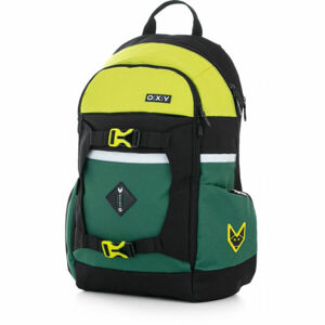 Oxybag OXY ZERO Studentský batoh, Tmavě zelená,Žlutá,Černá, velikost UNI