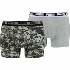 Puma MEN CAMO BOXER 2P Pánské boxerky, šedá, velikost XL