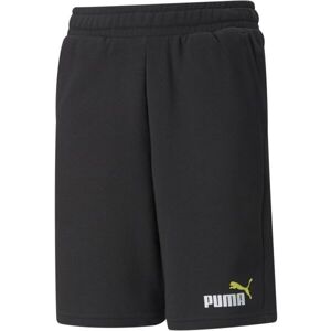 Puma ESS+2 COL SHORTS TR Dětské šortky, Černá,Bílá,Žlutá, velikost 128