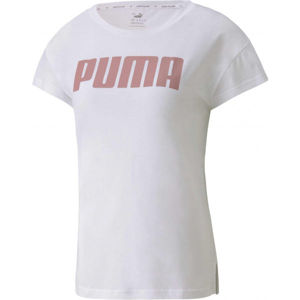 Puma ACTIVE LOGO TEE Dámské sportovní triko, Bílá,Růžová, velikost