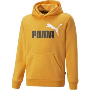 Puma ESS + 2 COL BIG LOGO HOODIE FL B Chlapecká mikina, žlutá, velikost 164
