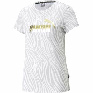 Puma ESS+ TIGER AOP TEE Dámské triko, bílá, veľkosť XL
