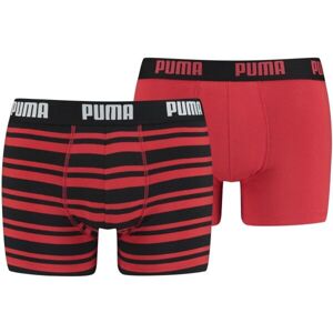 Puma HERITAGE STRIPE BOXER 2P Pánské boxerky, červená, velikost XL