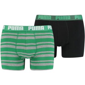 Puma HERITAGE STRIPE BOXER 2P Pánské boxerky, zelená, velikost L