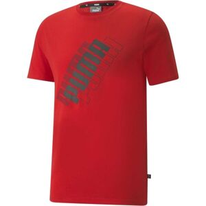 Puma POWER LOGO TEE Pánské triko, červená, velikost L