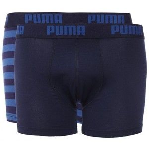 Puma STRIPE 1515 BOXER 2P tmavě modrá S - Pánské boxerky