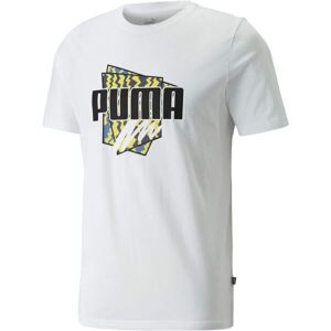 Puma SUMMER GRAPHIC TEE Pánské triko, Bílá,Mix, velikost S