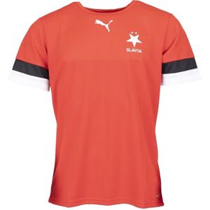 Puma TEAMRISE JERSEY TEE SK SLAVIA Pánské fotbalové triko, červená, velikost