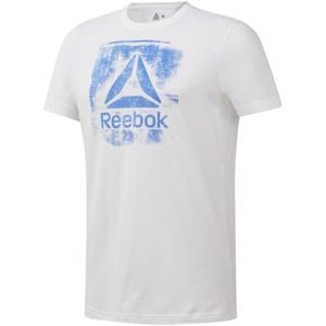 Reebok GS STAMPED LOGO CREW bílá XXL - Pánské triko