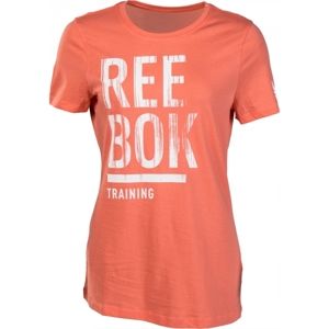 Reebok TRAINING SPLIT TEE oranžová S - Dámským tričko