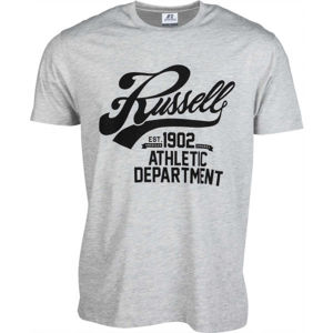 Russell Athletic SCRIPT S/S CREWNECK TEE SHIRT šedá XL - Pánské tričko