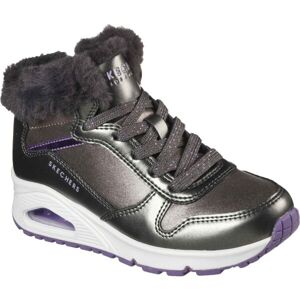 Skechers UNO - COZY ON AIR Dětská zimní obuv, šedá, velikost 35