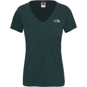 The North Face S/S SIMPLE DOM TEE tmavě zelená M - Dámské tričko