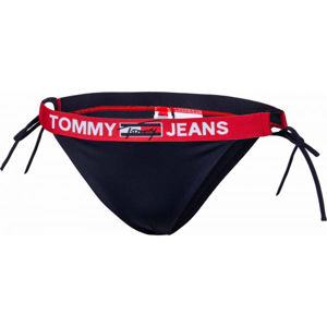 Tommy Hilfiger CHEEKY STRING SIDE TIE BIKINI Dámský spodní díl plavek, Tmavě modrá,Červená,Bílá, velikost XS