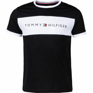 Tommy Hilfiger CN SS TEE LOGO FLAG Pánské tričko, černá, velikost