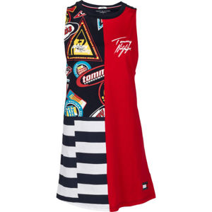 Tommy Hilfiger DRESS PRINT červená L - Dámské noční šaty