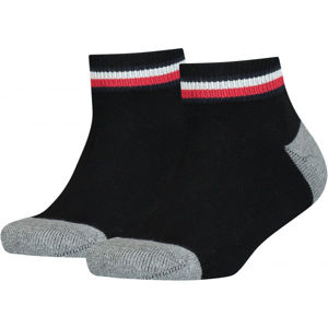 Tommy Hilfiger KIDS ICONIC SPORTS QUARTER 2P Dětské ponožky, černá, velikost 39-42
