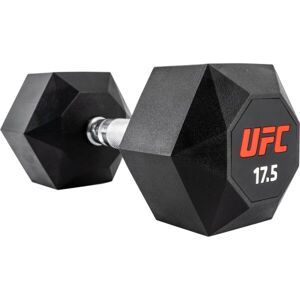 UFC OCTAGON DUMBBELL 17.5 KG Jednoruční šestihranná činka, černá, velikost 17,5 KG