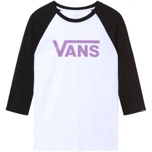 Vans MN VANS CLASSIC RAGLAN Pánské tričko s 3/4 rukávem, Bílá,Černá,Fialová, velikost XL